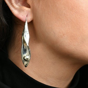 Drop Earrings, 925 Silver Sterling Jewelry, Electroformed, Wedding Jewelry image 1
