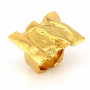 electroformed sculptured ring 24k gold ring gold statement ring chunky gold rings for women wide ring image 2