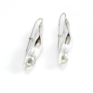 Drop Earrings, 925 Silver Sterling Jewelry, Electroformed, Wedding Jewelry image 3