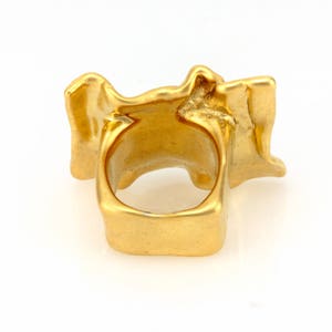 electroformed sculptured ring 24k gold ring gold statement ring chunky gold rings for women wide ring image 7
