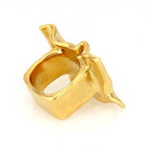 electroformed sculptured ring 24k gold ring gold statement ring chunky gold rings for women wide ring image 6