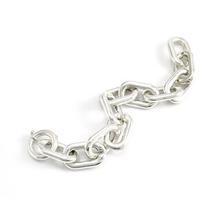 Chain & Link Bracelet, 925 Sterling Silver, Gift for her image 3