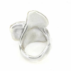mother of pearl ring statement ring chunky silver ring for women 925 sterling silver ring image 6