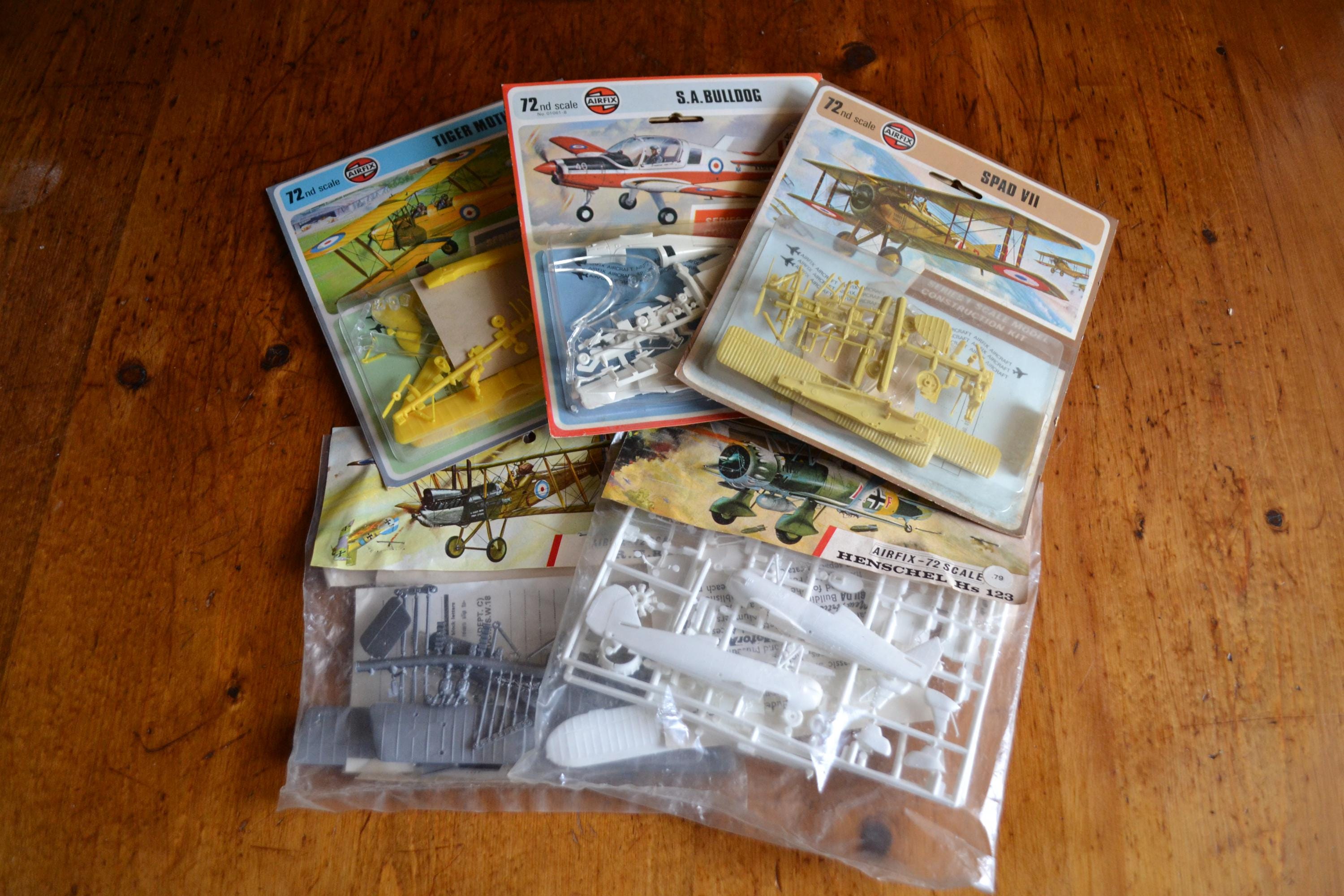 Vintage Lot of 5 Plastic Model Airplane Kits by Airfix 1:72