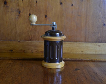 Italian Made Tre Spade "Trash Can" Design Vintage Coffee Grinder Mill