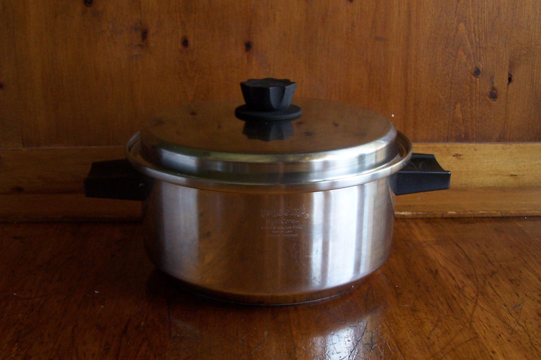 Vintage Lustre Craft Multi Core Cookware 5 Qt. Stock Pot With Lid 5 Ply ...