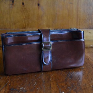 Vintage Rolfs Tri-Pocket Echtleder Geldbörse Kupplung Handtasche Lange Brieftasche Leder Wie Neu