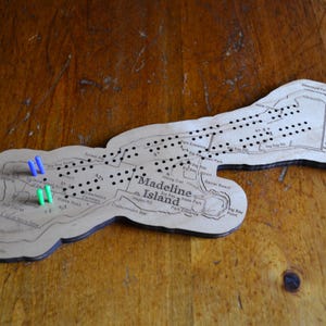 Madeline Island houten cribbagebord met pinnen Souvenir