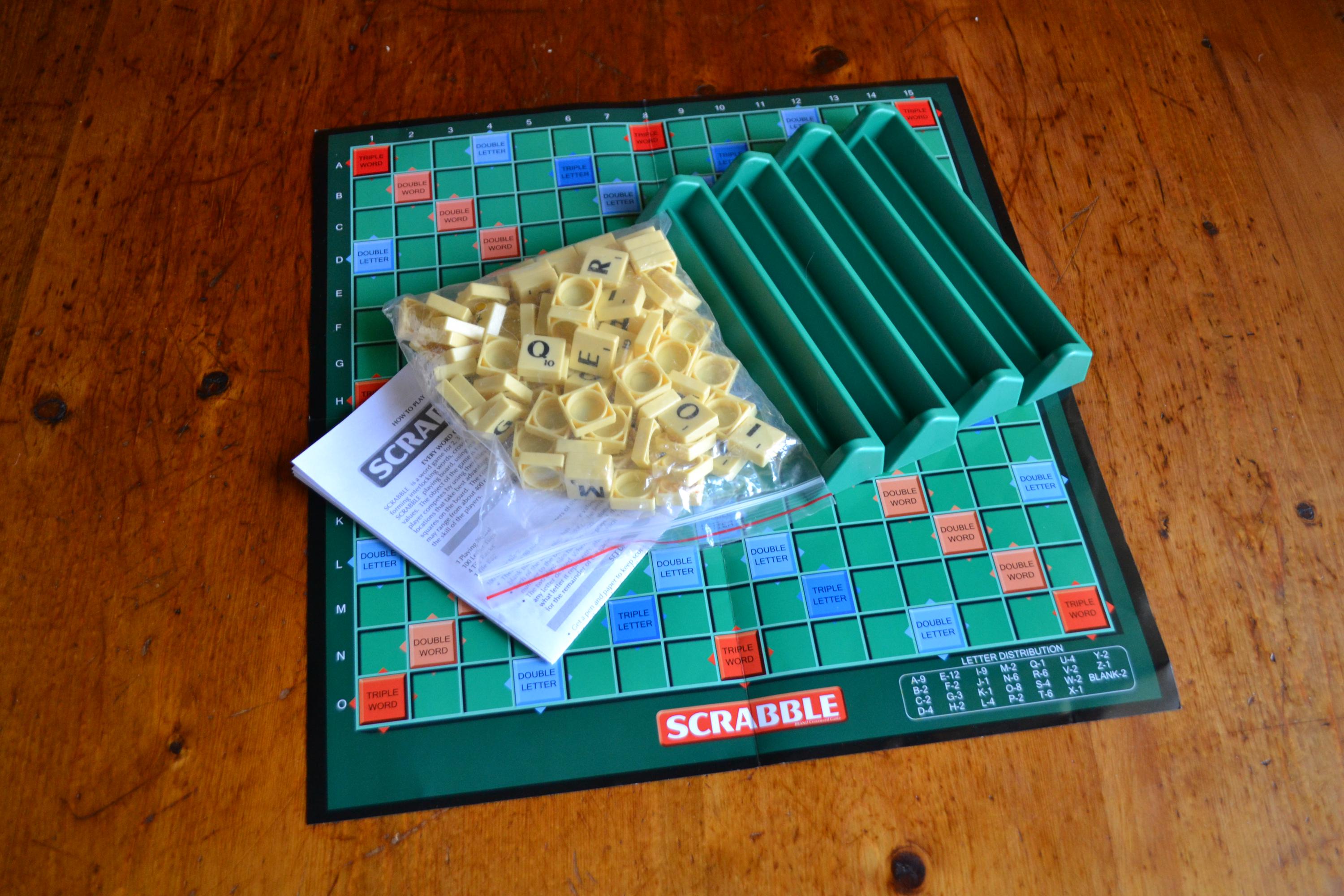 Scrabble Game Original "Every Word Counts" Paper Board Version Complete