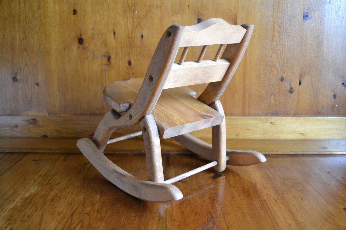 Mini Wooden Folding Rocking Chair Etsy