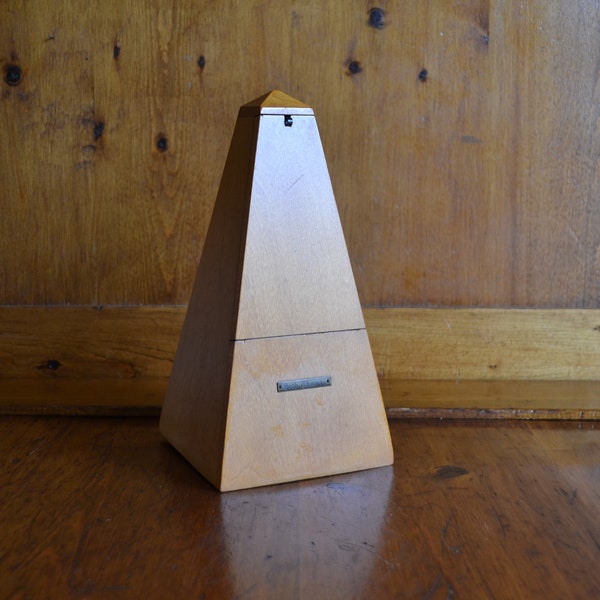 Vintage Seth Thomas Metronome in Great Working Condition Light Blonde Birch Color