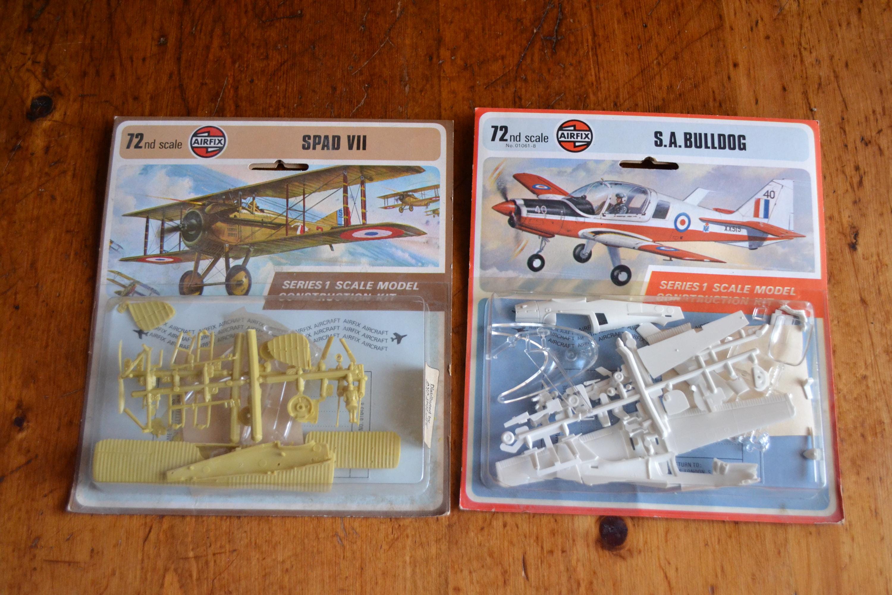 Vintage Lot of 5 Plastic Model Airplane Kits by Airfix 1:72