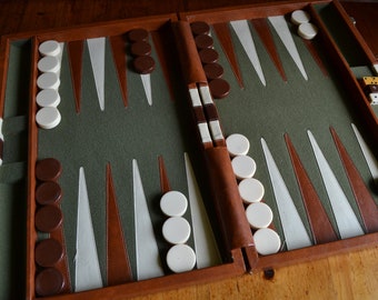 Backgammon Board Large 1.5" Vintage Set Complete