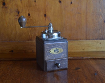 Vintage Zassenhaus Dark Stained Coffee Grinder Mill Burr Style from Former West Germany