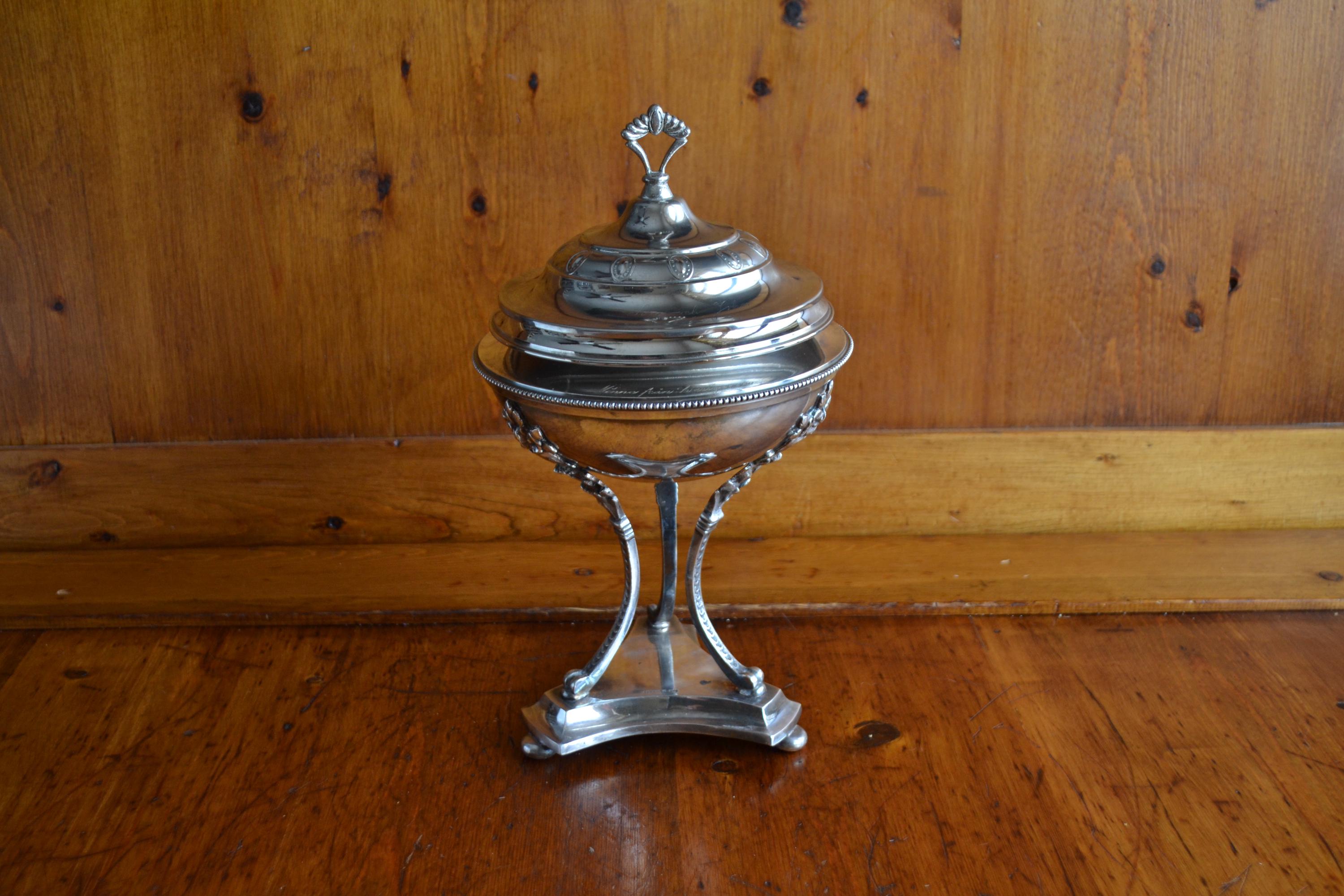 Antique Silver Plated Ashtray from 1920 in Excellent Condition