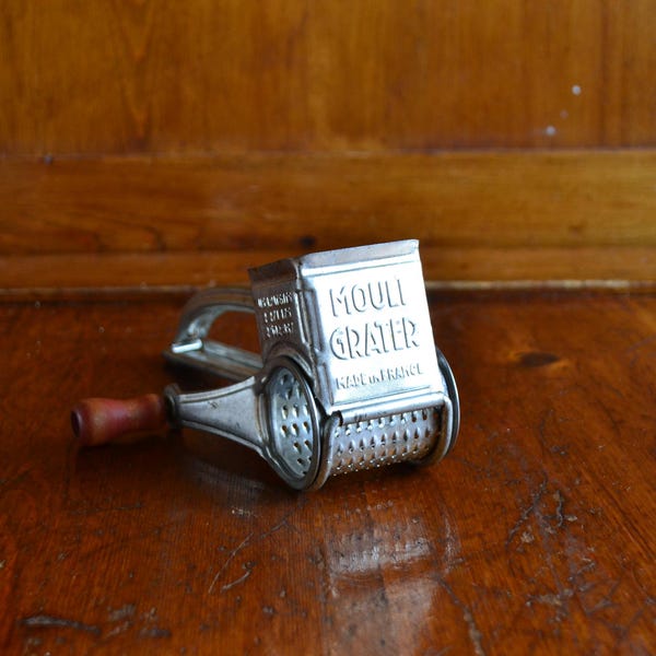 Vintage Mouli Hand Grater with Wooden Handle Made in France in Good Condition