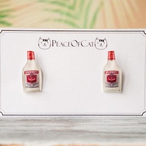 vodka gift , quirky earrings , vodka lover  , vodka drinker , bottle jewelry , bottle earrings