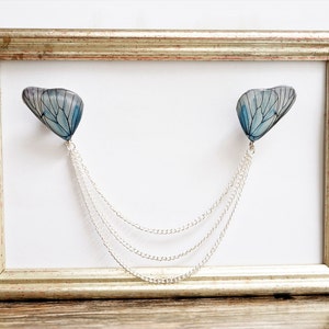 mint butterfly , sweater clip , collar pin , collar chain , butterfly brooch , butterfly gift , butterfly gift idea ,  mint gift idea