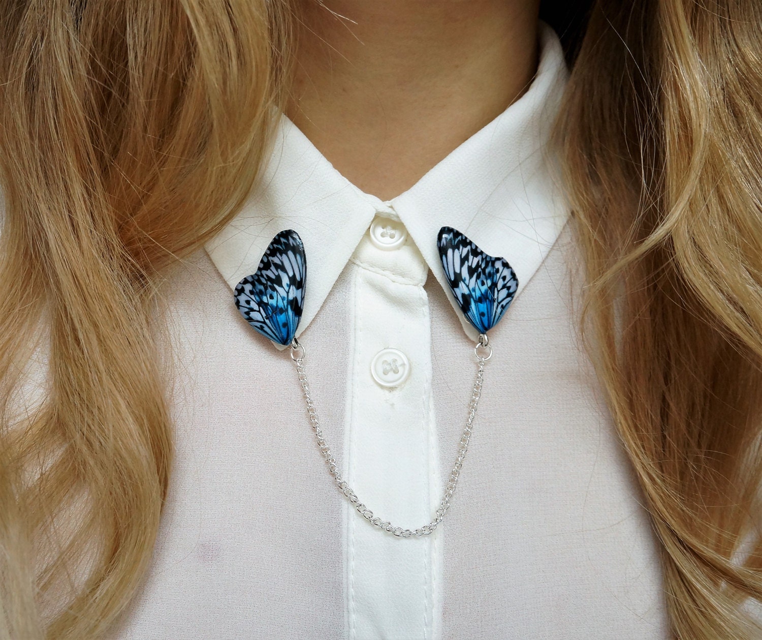 Joyas de mariposa de collar broche doble broche Etsy España