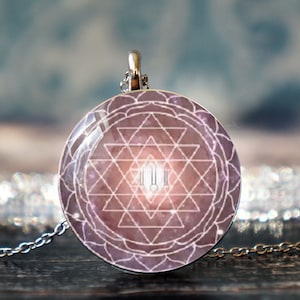 spiritual necklace , sacred geometry , buddhist necklace , sri yantra pendant , sri yantra jewelry , spiritual jewelry geometric necklace
