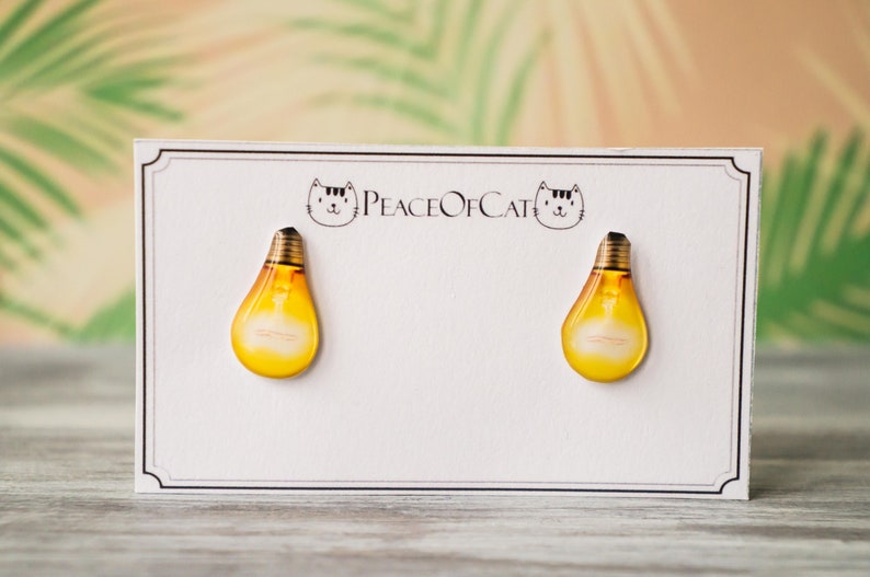 light bulb jewelry , light bulb earrings , quirky jewelry , fun earrings , unusual earrings , weird earrings , funky earrings image 2