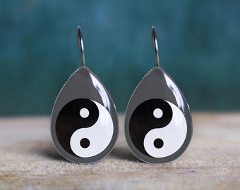 yin yang earrings , yin yang jewelry , spiritual earrings , yin yang gifts , 90s earrings , yin and yang