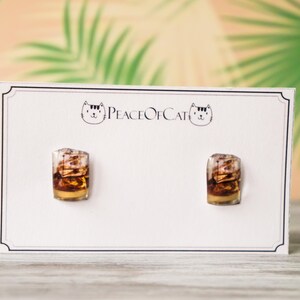 whisky earrings , whiskey lover gift , whiskey jewelry , funny gift ,  fun earrings , funny earrings
