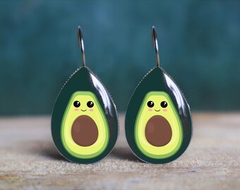 avocado earrings , food earrings , avocado jewelry , vegetable earrings , vegan earrings , avocado gift , titanium earrings , nickel free