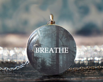 Yoga Halskette , Yoga Schmuck , Atmen Schmuck , Atmen Anhänger , Yoga Geschenk , Meditation Halskette