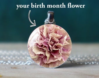 birth month flower , birth flower jewelry , birth month necklace , birthflower necklace , birth flower gift , birth flower necklace