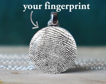 fingerprint necklace , fingerprint jewelry , thumbprint necklace , fingerprint charm , keepsake necklace