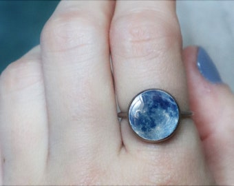 moon ring , celestial ring , blue moon