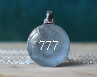 777 necklace , number necklace , lucky necklace , good luck necklace ,