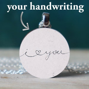 handwriting necklace , handwriting jewelry , actual handwriting , custom handwriting , handwriting gift , handwriting charm