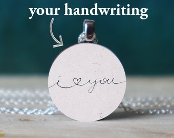 handwriting necklace , handwriting jewelry , actual handwriting , custom handwriting , handwriting gift , handwriting charm
