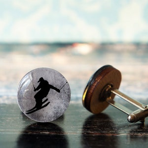 ski gifts , skiing gift , gift for skier , gifts for skiers , sorts cufflinks , skier cufflinks , skiing cufflinks