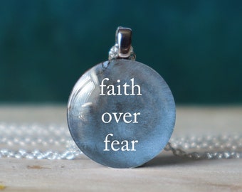 faith over fear , faith necklace , faith jewelry , bible verse necklace , scripture necklace , jesus necklace , catholic necklace