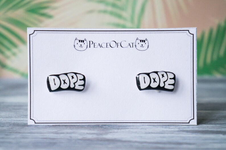 dope , dope gifts , funny gift , funny earrings , fun earrings , quirky jewelry , funny jewelry image 2