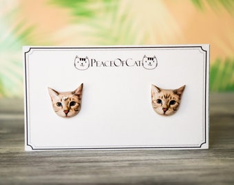 cat jewelry , cat studs , cat stud earrings , cat stud , cat earring , nickel free , kitty earrings , cat post earrings