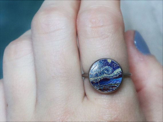 Starry Night Ring Starry Night Jewelry Van Gogh Ring Van