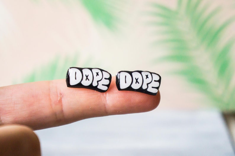 dope , dope gifts , funny gift , funny earrings , fun earrings , quirky jewelry , funny jewelry image 1