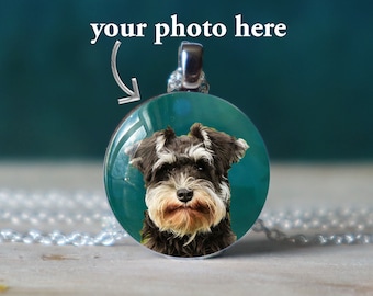 schnauzer , miniature schnauzer , schnauzer gifts , dog memory gift , gift for dog mom ,  custom dog necklace , pet photo necklace