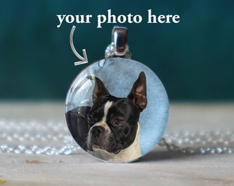 boston terrier , boston terrier gift , boston terrier gifts , ustom dog necklace , pet photo necklace , custom pet necklace