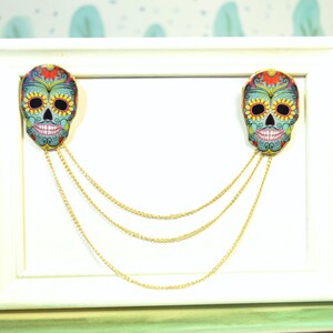 Mexican blouse , Mexican brooch , collar pins ,