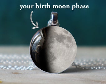 moon phase necklace , moon phase jewelry , silver moon necklace , lunar necklace , full moon necklace , witch necklace