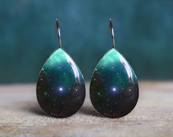 space earrings , galaxy earrings , outer space earrings , astronomy earrings , teen girl earrings , astronomy gifts , galaxy jewelry