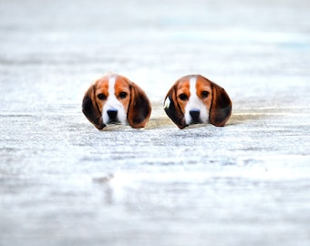 Beagle oorbel, beagle stud, hond ras oorbel,