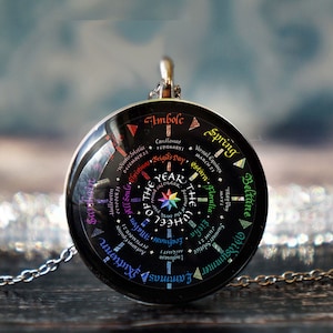 wheel of the year , pagan jewelry , witchcraft , pagan necklace , wiccan jewelry  , pagan necklace , witch jewelry , occult jewelry