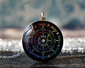 Rad des Jahres , Pagan Schmuck , Hexerei , Pagan Halskette , wiccan Schmuck , pagan Halskette , Hexen Schmuck , okkult Schmuck