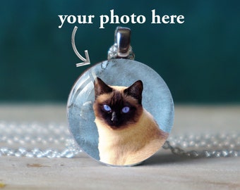 siamese cat , siamese cat gift , custom cat necklace , pet photo necklace , cat loss gift , pet sympathy gift , cat sympathy gift